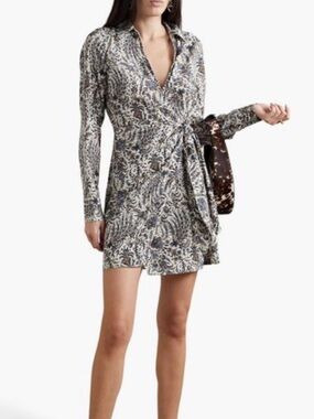 Veronica Beard Lavella Silk Wrap Mini Dress - Size 16 NWT
